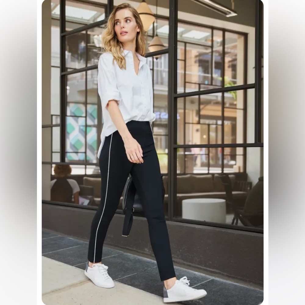Spanx Ankle Piped Skinny Perfect Pant | Medium, Petite | Spanx Perfect Pant - Picture 5 of 10